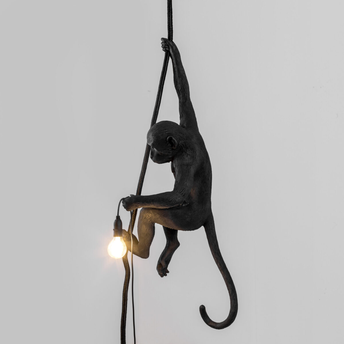 Monkey Lamp with Ceiling Rope Black - Image 2