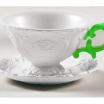 I-Tea Cup with Green Handle + Saucer & Spoon