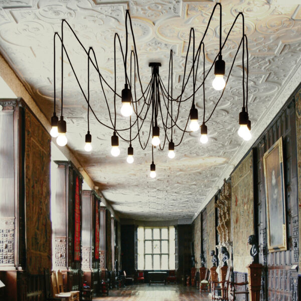 Maman Ceiling Lamp with 14 Transparent Bulbs Dimmable