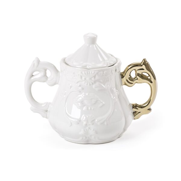 I-WARES GOLD PORCELAIN SUGAR BOWL