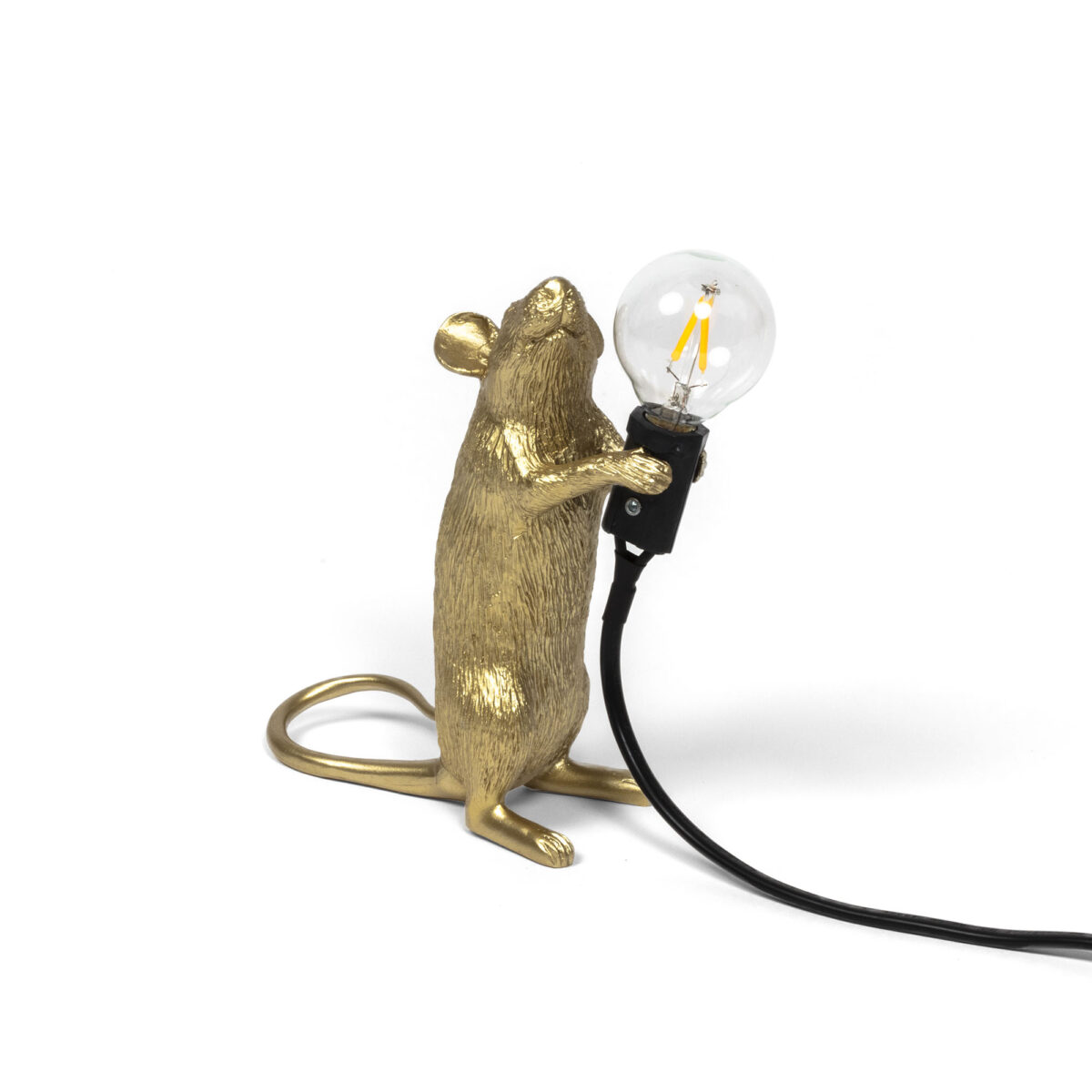 Seletti Mouse Lamp Gold Standing 'Step' - Design Casa