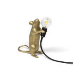 Seletti Mouse Lamp Gold Standing 'Step' - Design Casa
