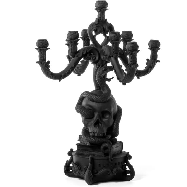 Giant Burlesque The Life Logic Candelabra Black Skull