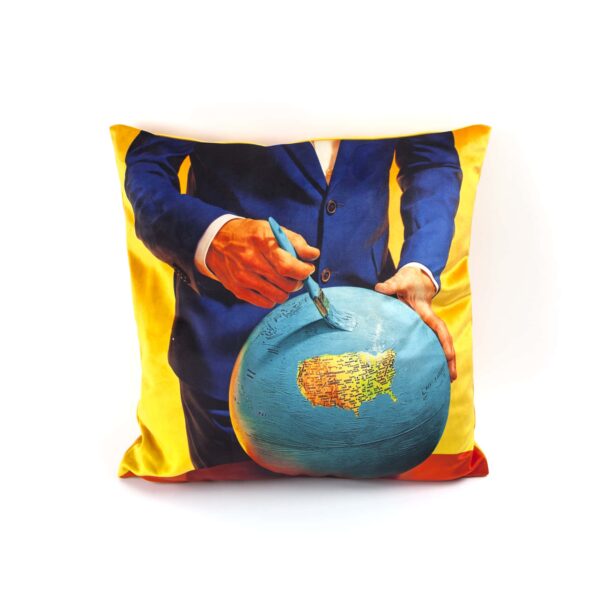 TP CUSHION WITH PLUME PADDING "GLOBE" Cm.50x50