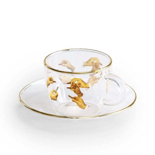 TP Coffee Cup with Saucer 'LIPSTICKS'