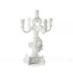 Burlesque  5 Arms Candelabra 'Clown' White