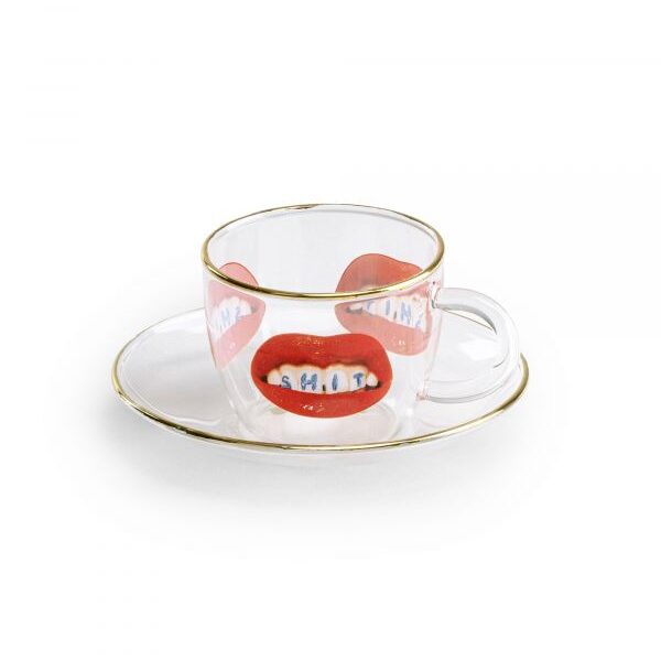 TP Coffee Cup with Saucer 'SHIT'