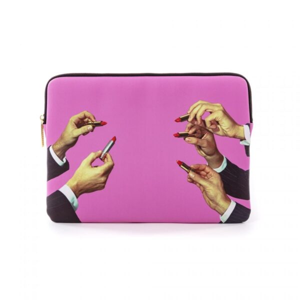 TP PU Laptop Bag 'LIPSTICKS PINK'