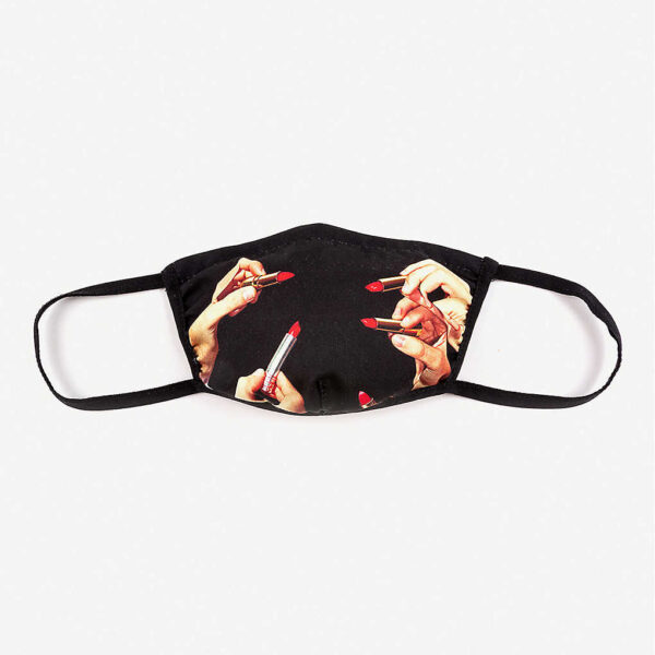 TOILETPAPER FACE MASK 'LIPSTICKS BLACK' Size M/L