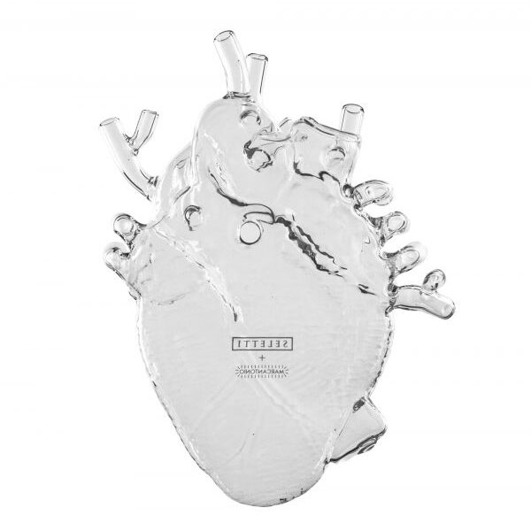 'LOVE IN BLOOM' Heart Vase in Glass