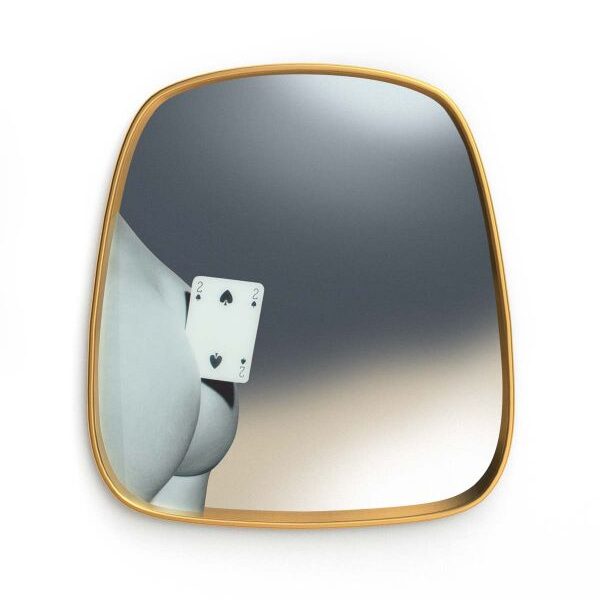 TP Mirror Gold Frame 'TWO OF SPADES'