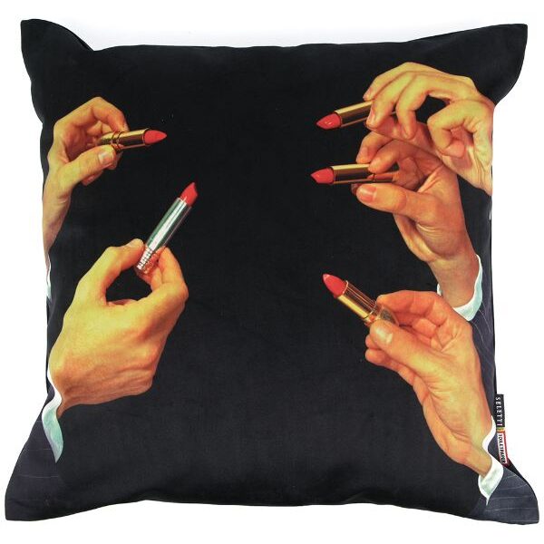 TP CUSHION With Plume Padding 'BLACK LIPSTICKS' Cm.50x50
