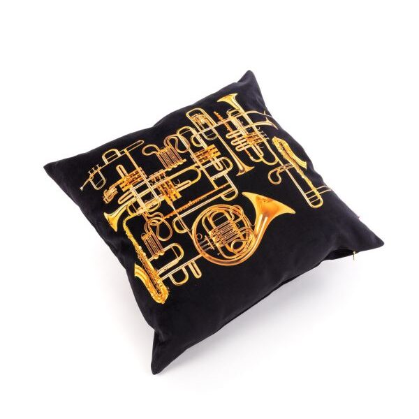 TP CUSHION With Plume Padding 'TRUMPETS' Cm.50x50