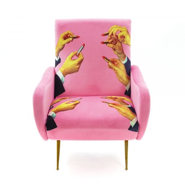 TOILETPAPER Armchair 'LIPSTICKS PINK'