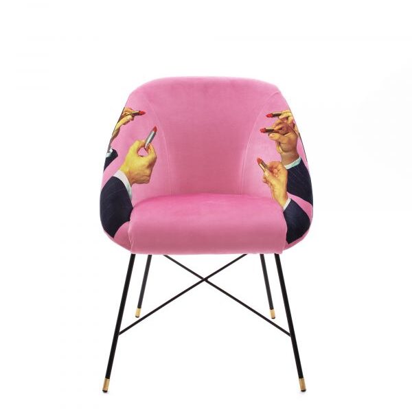 TOILETPAPER Padded Chair 'LIPSTICK PINK'