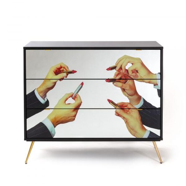 TP Chest of Three Drawers 'LIPSTICKS BLACK'