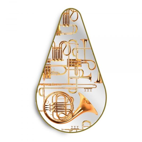 TP Shaped Mirror Gold Frame 'TRUMPETS'