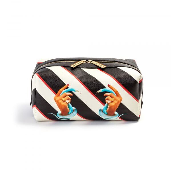 TP PU WASH BAG 'Striped Hands With Snakes'
